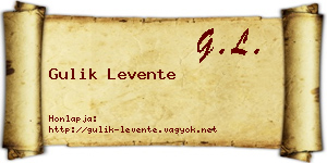 Gulik Levente névjegykártya
